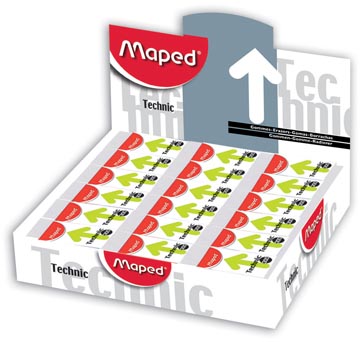 Maped gum Technic 300 in kartonnen beschermetui en verpakt onder cellofaan, doos van 36 stuks