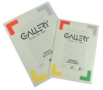 Gallery tekenblok, houtvrij papier, 120 g/m², ft 27 x 36 cm, blok van 24 vel