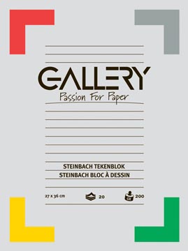 Gallery Steinbach tekenblok, ft 27 x 36 cm, 200 g m², 20 vel