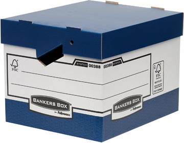 Bankers Box boîte à archives, format 33,3 x 29,2 x 40,4 cm, bleu