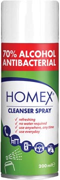 Homex cleanser spray, 70 % alcool, bombe aérosol de 200 ml