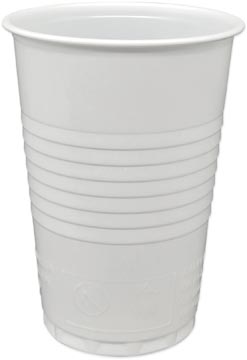 Automaatbeker Copacto uit polystyreen voor warme dranken, 180 ml, wit, pak van 100 stuks