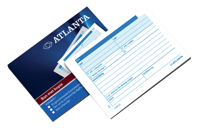 Carnet de reçus Atlanta A6 50x2 feuilles