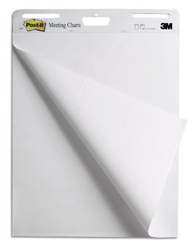 Post-it meeting chart, ft 63,5 x 77,5 cm, blanco, 30 vel, pak van 2 blokken