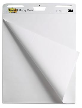 Post-it meeting chart, ft 63,5 x 76,2 cm, gerecycleerd, blok van 30 vel, pak van 2 stuks
