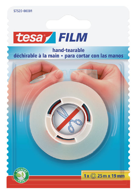 Plakband Tesa film 19mmx25m handinscheurbaar blister