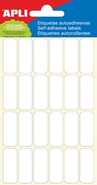 Apli witte etiketten ft 12 x 30 mm (b x h), 144 stuks, 24 per blad (2671)