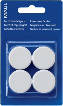 Maul magneet MAULsolid, diameter 32 mm, wit, blister van 4 stuks