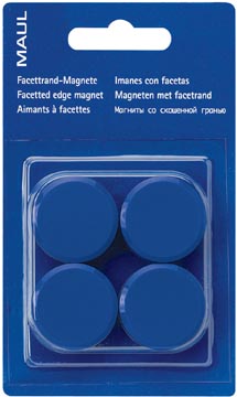 Maul magneet MAULsolid, diameter 32 mm, blauw, blister van 4 stuks