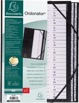 Exacompta sorteermap Ordonator met harde kaft, bedrukte alfabetische ruiters, 26 vakken, zwart