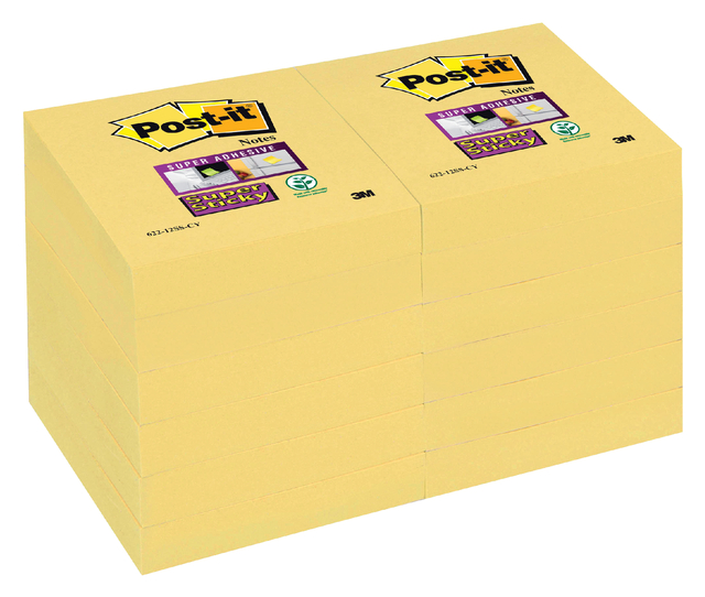 Bloc-mémos Post-it 622-SSY Super Sticky 51x51mm jaune