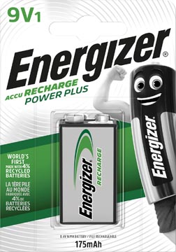 Energizer pile rechargeable Power Plus 9V, sous blister