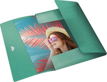 Esselte Colour'Breeze elastomap met 3 kleppen, PP, ft A4, groen