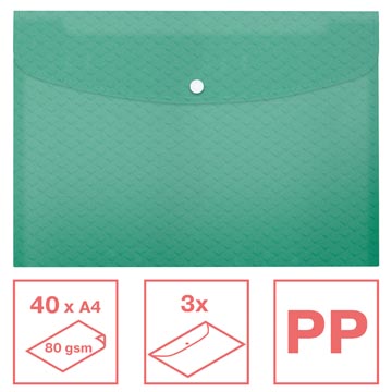 Esselte Colour'Breeze enveloppe projet A4, PP, vert, paquet de 3 pièces