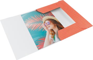 Esselte Colour'Breeze elastomap met 3 kleppen, uit karton, ft A4, koraal
