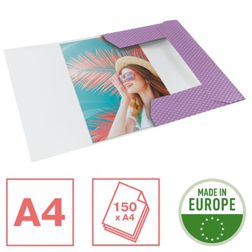 Esselte Colour'Breeze elastomap met 3 kleppen, uit karton, ft A4, lavendel