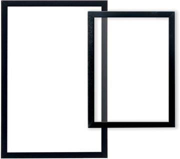 Securit krijtbord Woody, transparant met zwarte randen, ft 40 x 60 cm, hout met zwarte lakafwerking