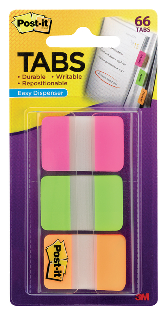 Marque-pages 3M Post-it 686PGO strong rose/vert/orange