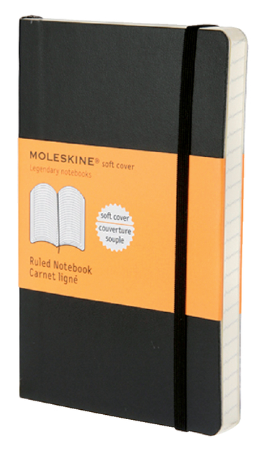 Carnet de poche Moleskine ligné 90x140mm couverture souple