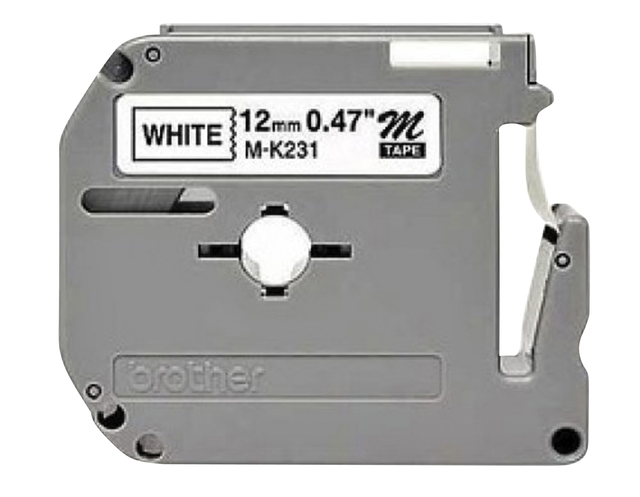 Ruban Brother P-Touch MK231 12mm noir sur blanc