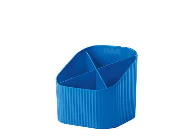 Pot à crayons HAN Re-LOOP 4 compartiments bleu