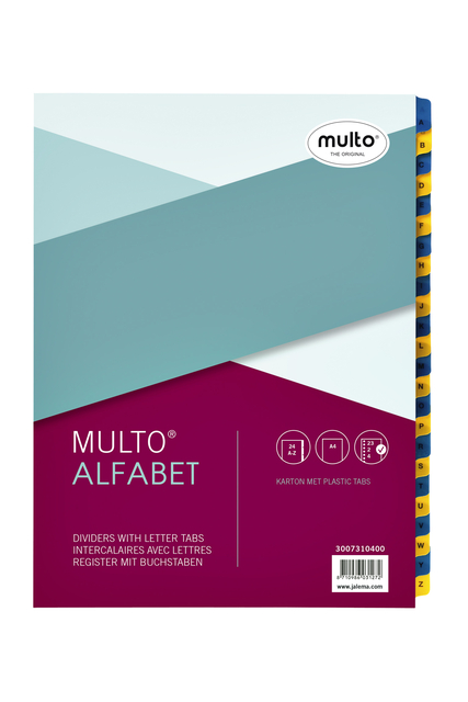Inntercalaires Multo 23 perf 7310400 A-Z bleu/jaune carton