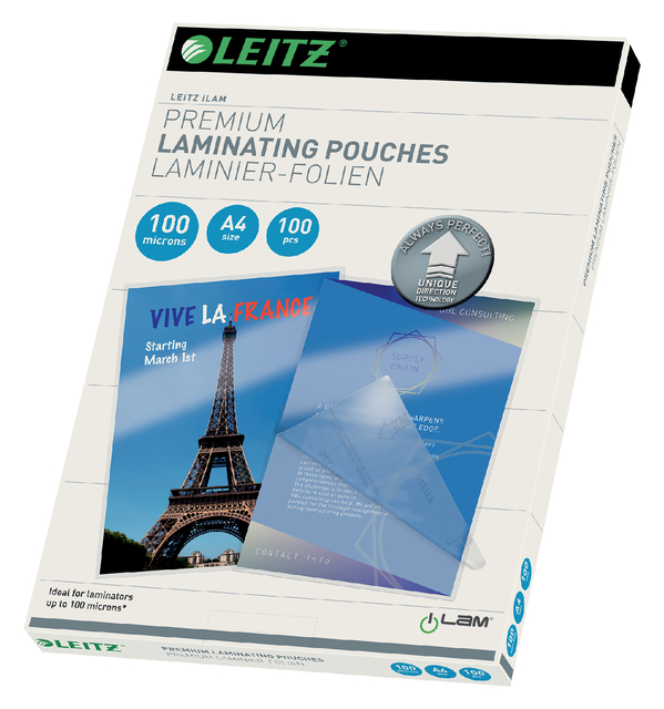 Pochette de plastification Leitz Ilam A4 2x100mic 100pcs