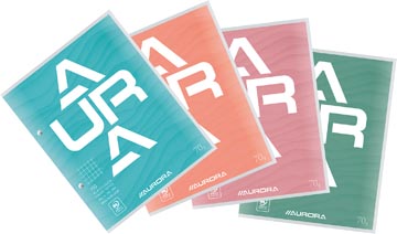 Aurora bloc de cours, ft 16,5 x 21 cm, 75 feuilles, 2 trous, quadrillé 5 mm