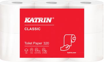 Katrin papier toilette Classic, 2 plis, 200 feuilles par rouleau, paquet de 6 rouleaux