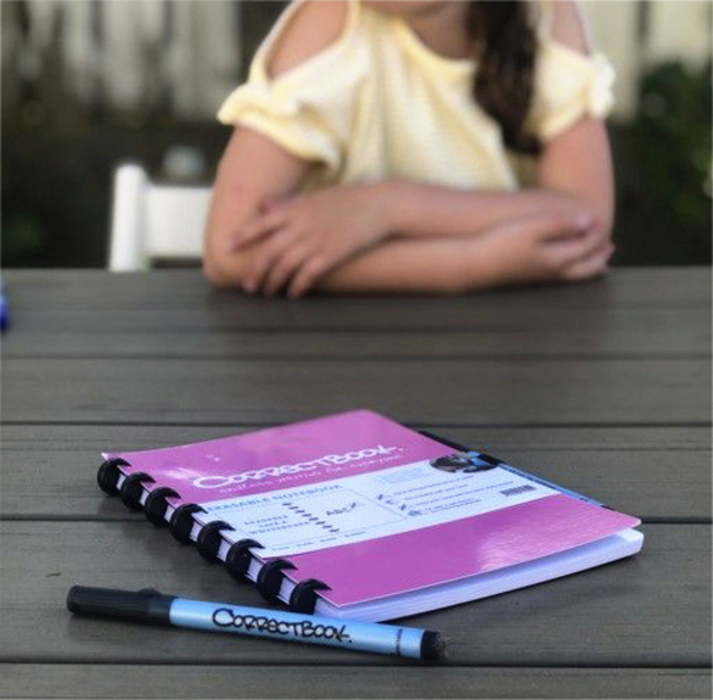 Cahier de notes Correctbook effaçable et réutilisable A5 ligné 40 pages rose