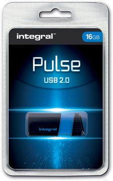 Integral Pulse USB 2.0 stick, 16 GB, zwart/blauw
