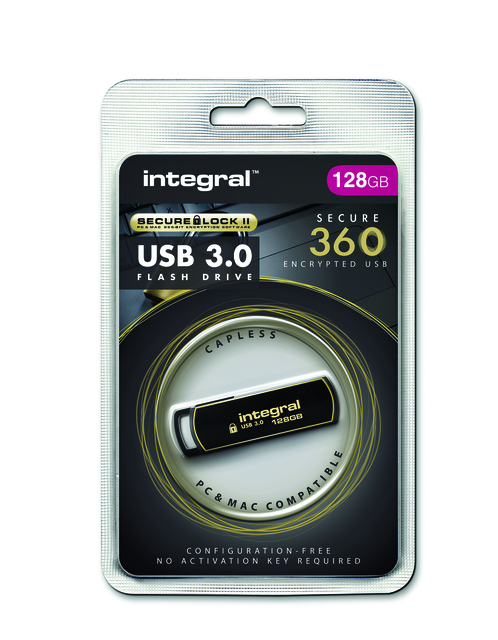 Clé USB Integral 3.0 Secure 360 128Go noir