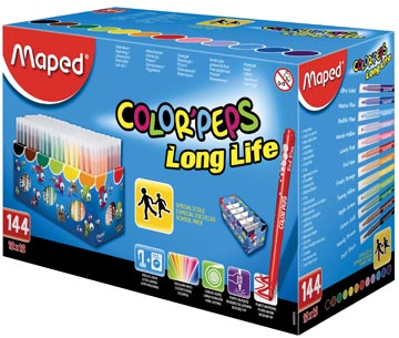 Maped Viltstift Color'Peps 144 stiften in een kartonnen doos (classpack)