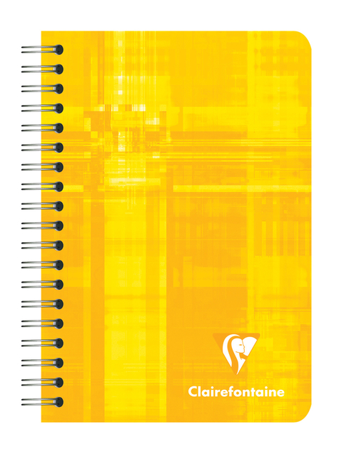 Notitieboek Clairfontaine spiraal 95x140mm lijn assorti