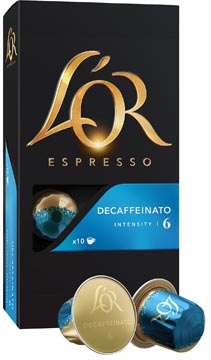 Douwe Egberts koffiecapsules L'Or Intensity 6, Decaffeïnato, pak van 10 capsules