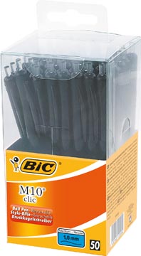 Bic balpen M10 Clic, doos met 50 stuks, zwart