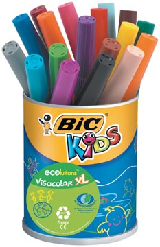 Bic Kids Viltstift Visacolor XL Ecolutions 18 stiften in een metalen pot