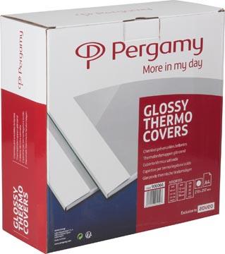 Pergamy thermische omslagen, 50 x 12 mm, 30 x 15 mm en 20 x 18 mm, pak van 100 stuks, wit
