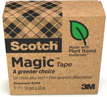 Plakband Magic  Tape A greener choice ft 19 mm x 30 m, doos met 1 rolletje