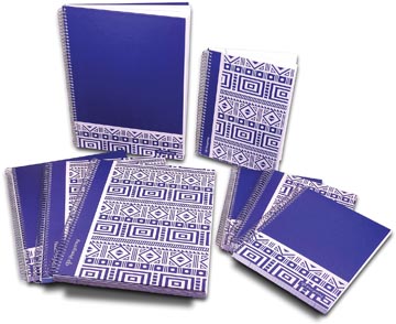 Pergamy Ethnic carnet de notes ft A4, quadrillé 5 mm, bleu