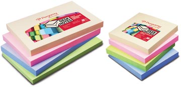 Pergamy notes, ft 76 x 127 mm, 4 couleurs assorties pastel, paquet de 12 blocs
