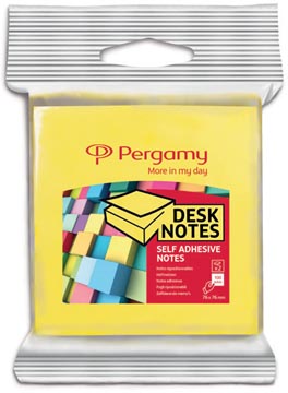 Pergamy notes, ft 76 x 76 mm, paquet de 2, néon jaune et néon vert
