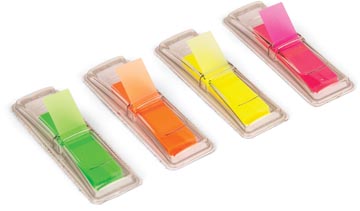 Pergamy index ft 45 x 12 mm, blister de 4 couleurs assorties neon, avec dispenseur