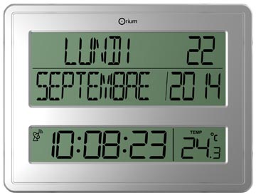 Orium by CEP digitale radiogestuurde klok en kalender, zilver