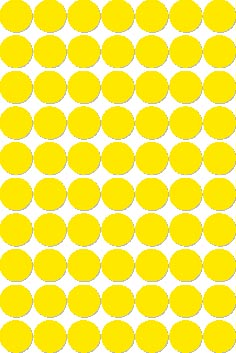 Apli étiquettes rondes en pochette diamètre 19 mm, jaune, 560 pièces, 70 par feuille