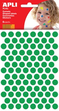 Apli Kids gommettes, cercle diamètre 10,5 mm, pochette de 528 pièces, vert