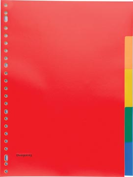 Pergamy tabbladen, ft A4, 23-gaatsperforatie, PP, 5 tabs in geassorteerde kleuren