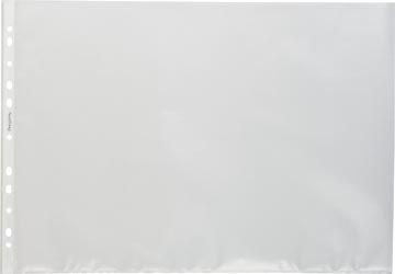 Pergamy geperforeerde showtas, ft A3 landscape, 11-gaatsperforatie, gekorrelde PP, pak van 100 stuks