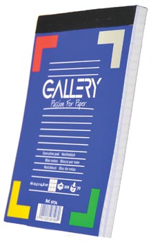Gallery carnet de notes, ft A6, quadrillé 5 mm, bloc de 100 feuilles