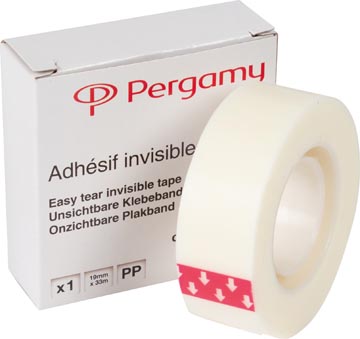 Pergamy invisible tape, ft 19 mm x 33 m